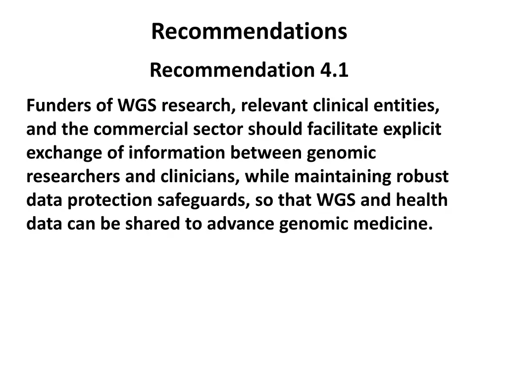 recommendations 8