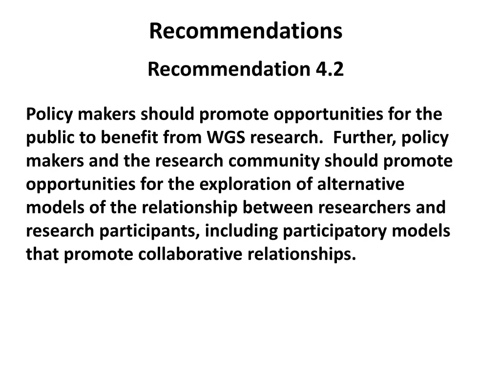 recommendations 9