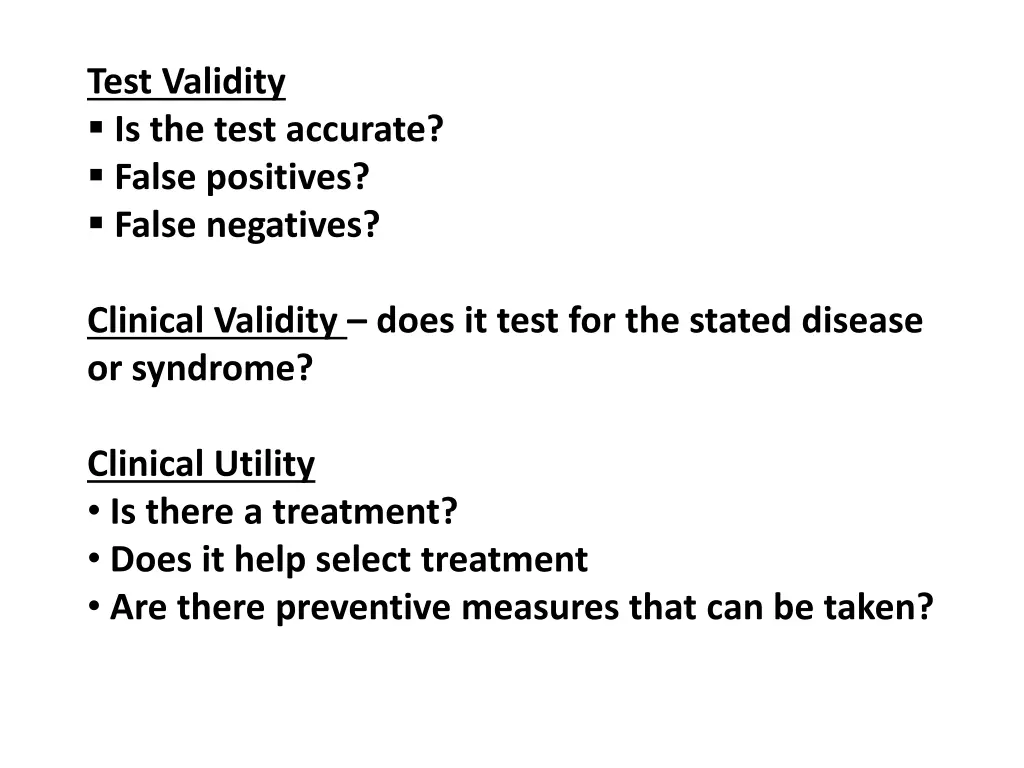test validity is the test accurate false