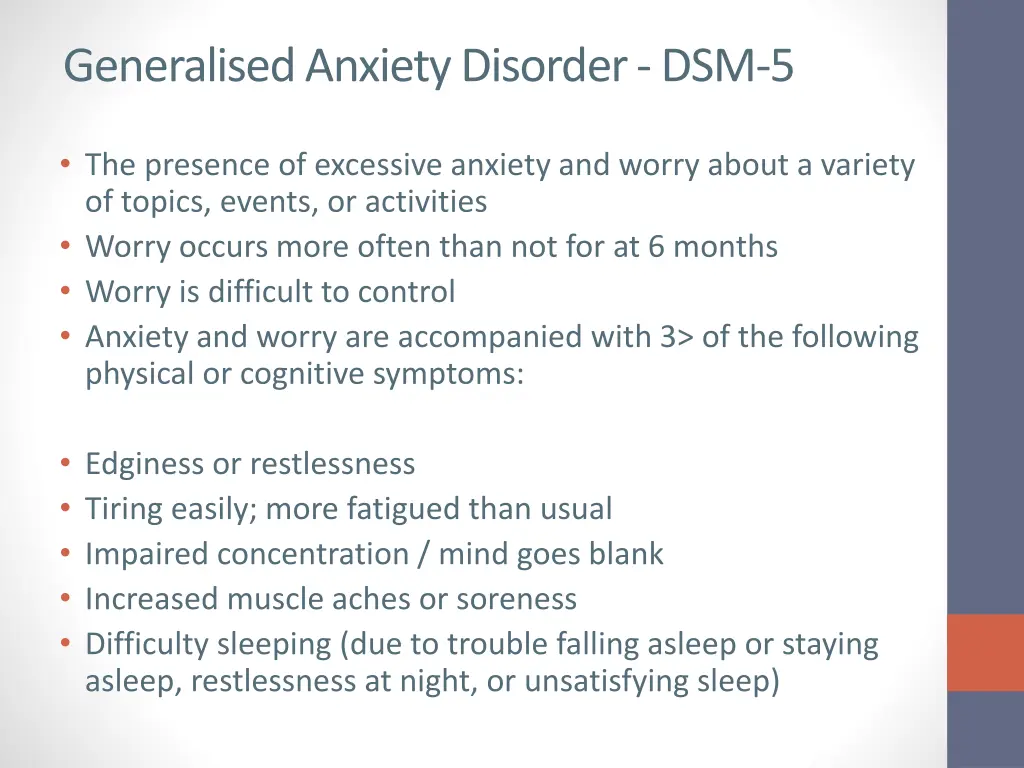 generalised anxiety disorder dsm 5