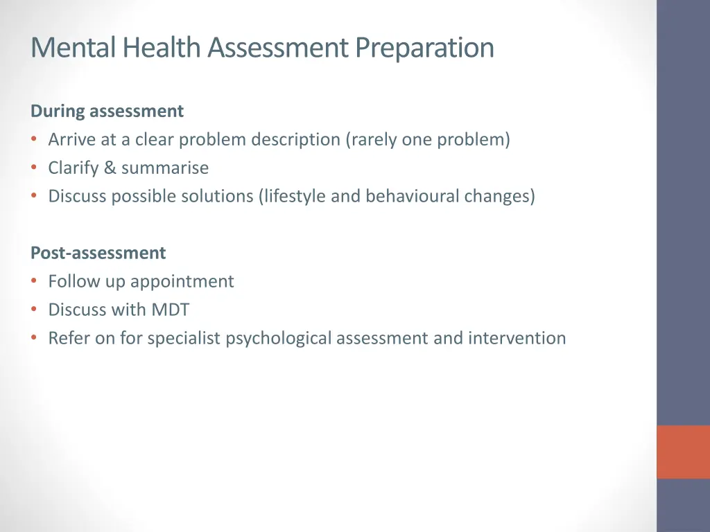 mental health assessment preparation 1