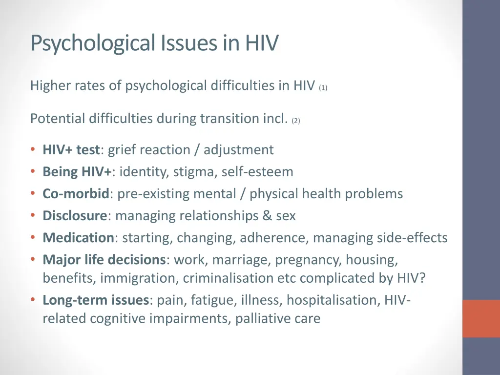 psychological issues in hiv
