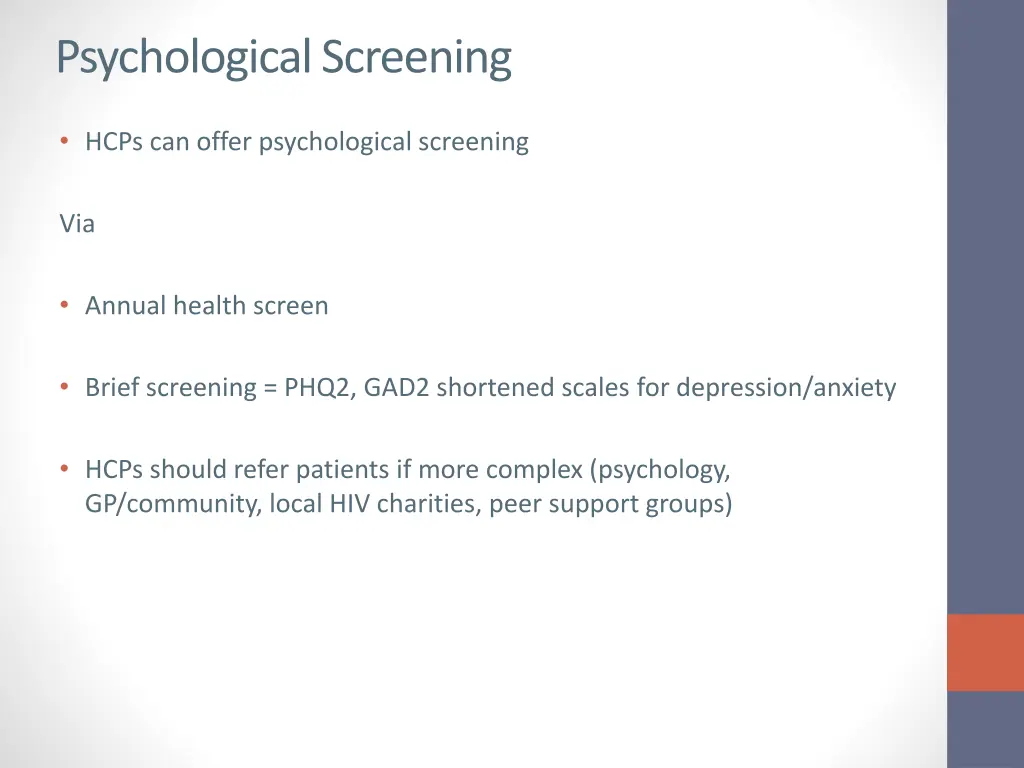 psychological screening