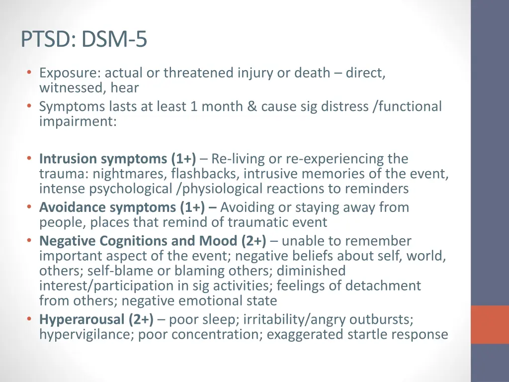 ptsd dsm 5
