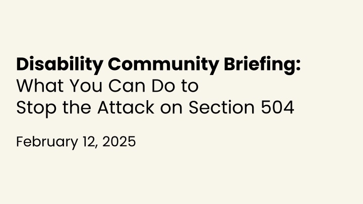 disability community briefing what