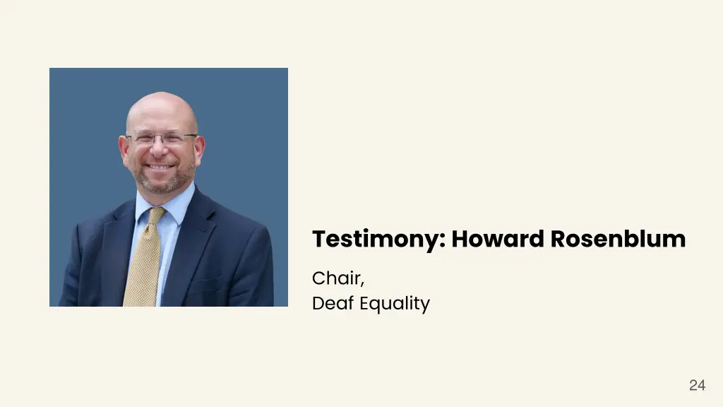 testimony howard rosenblum
