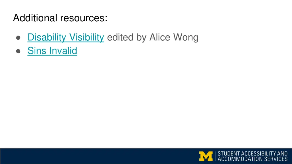 additional resources