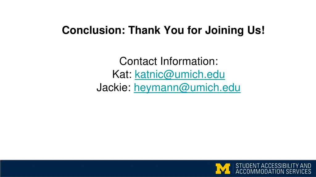 conclusion thank you for joining us