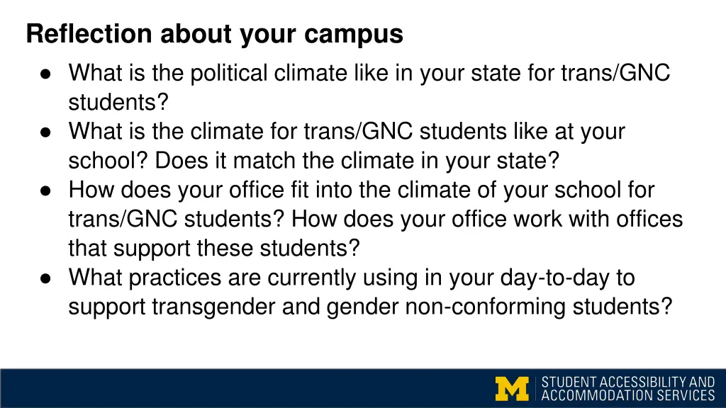 reflection about your campus what