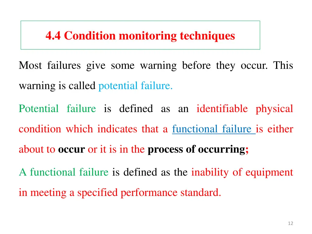 4 4 condition monitoring techniques