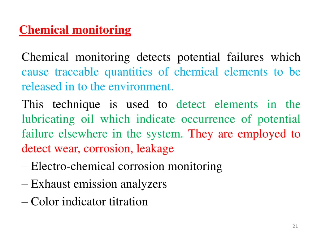 chemical monitoring