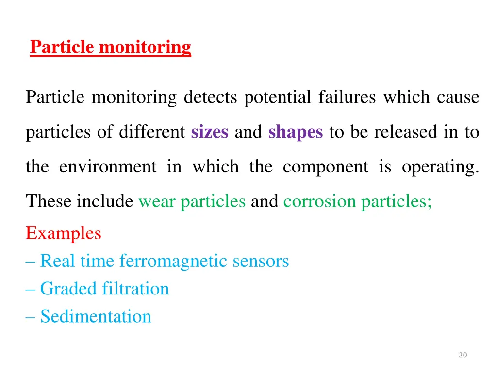 particle monitoring
