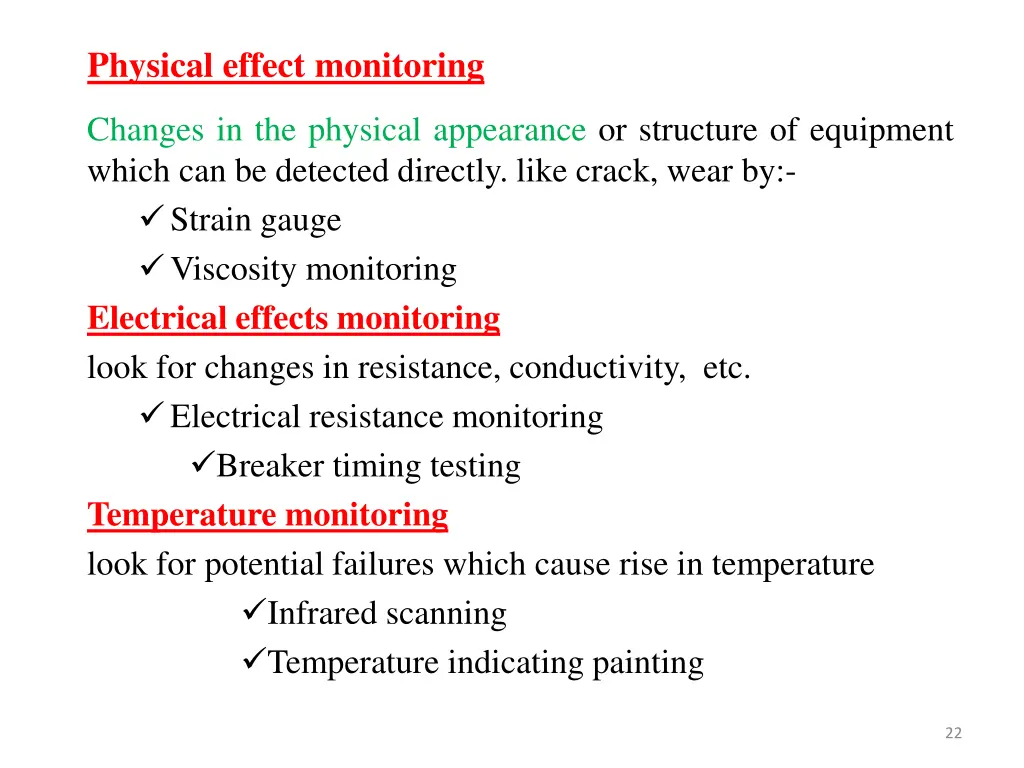 physical effect monitoring