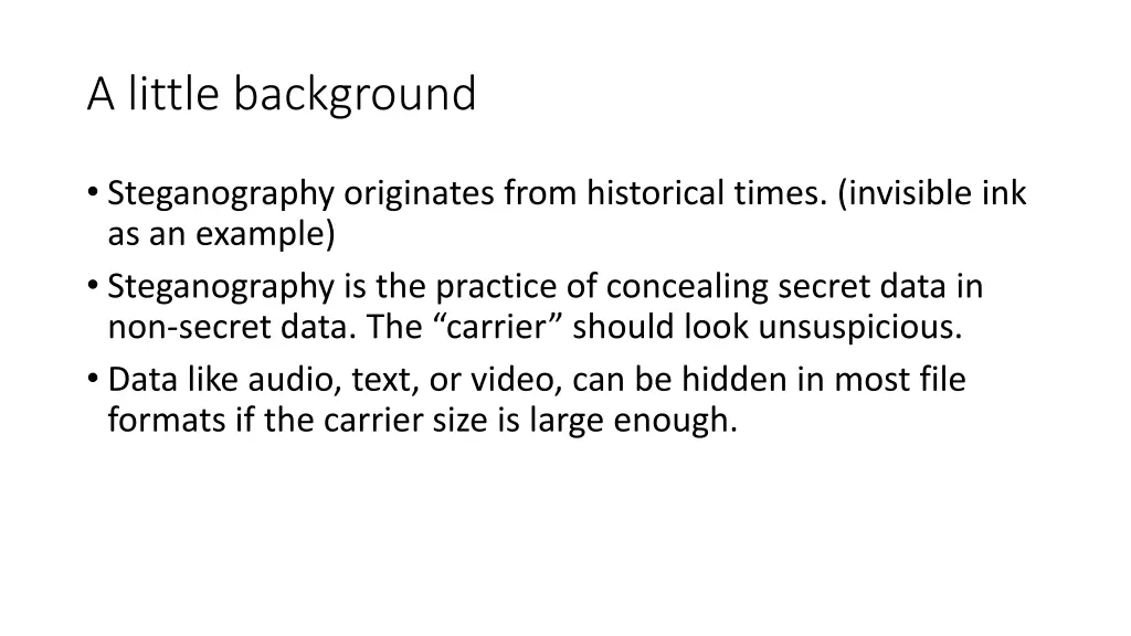 a little background