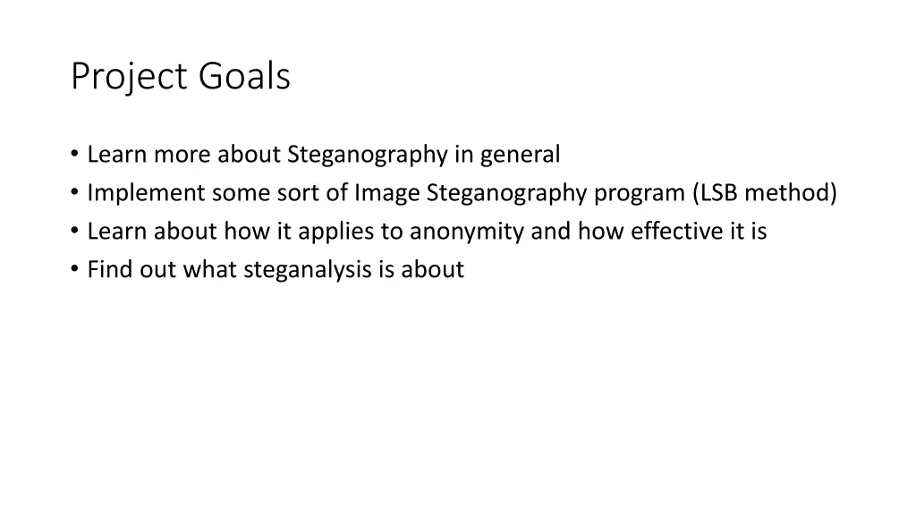 project goals