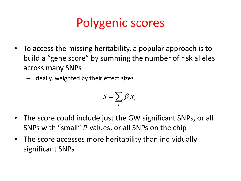 polygenic scores
