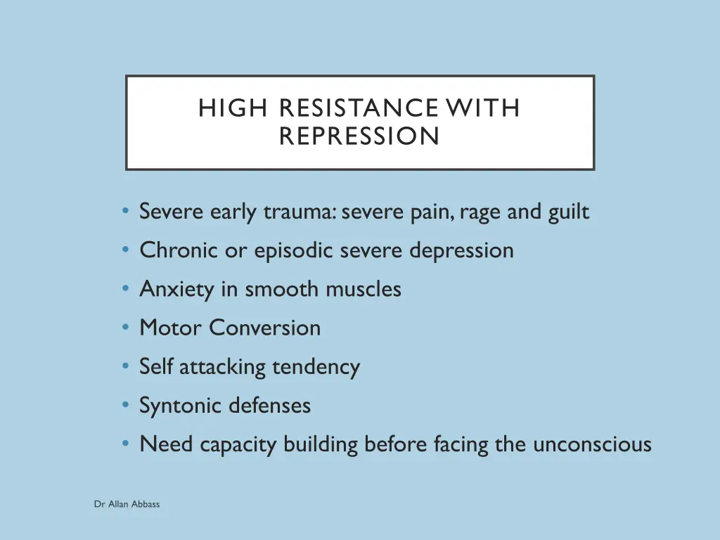 high resistance with repression