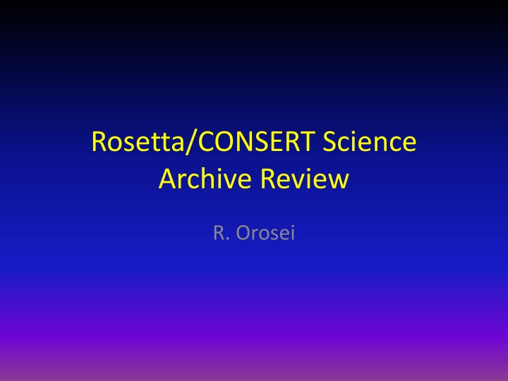 rosetta consert science archive review