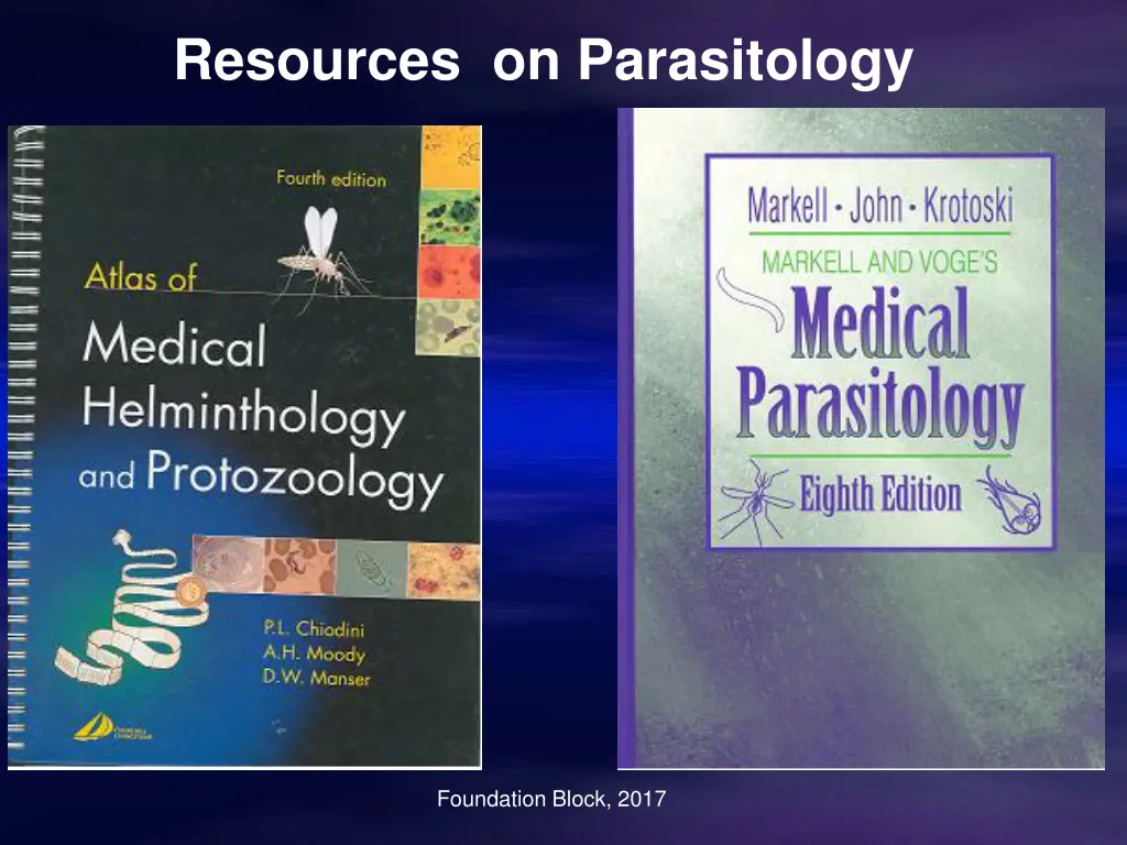 resources on parasitology