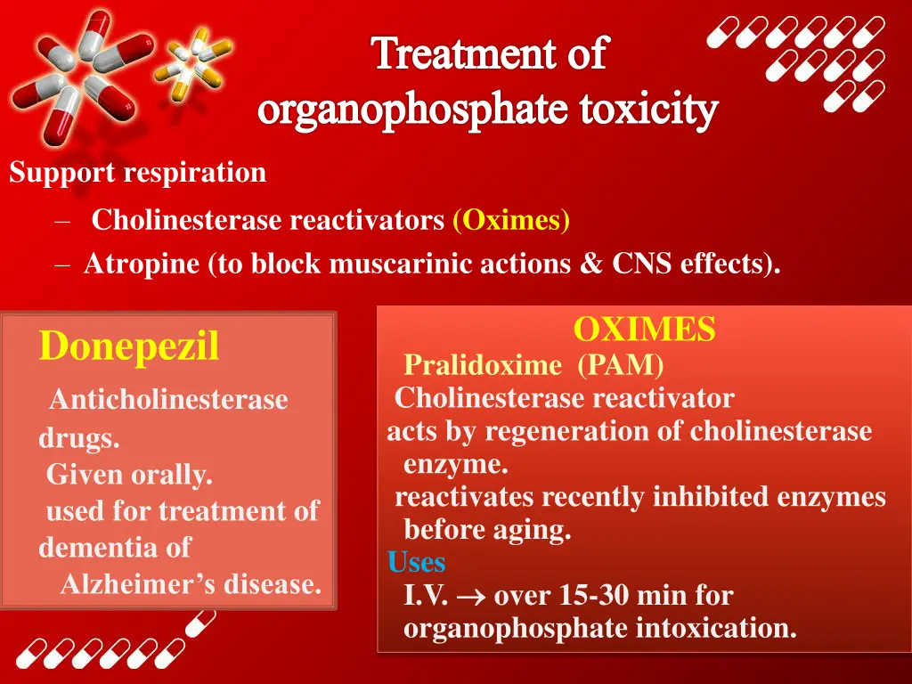 treatment of organophosphate toxicity