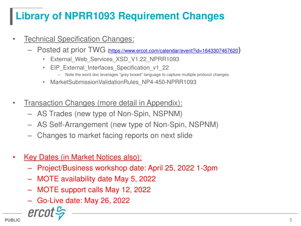 library of nprr1093 requirement changes