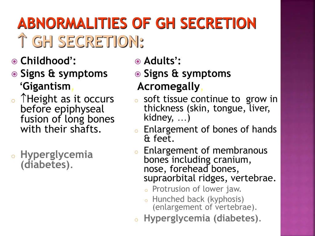 abnormalities of gh secretion gh secretion