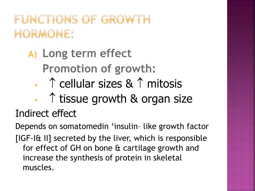 functions of growth hormone