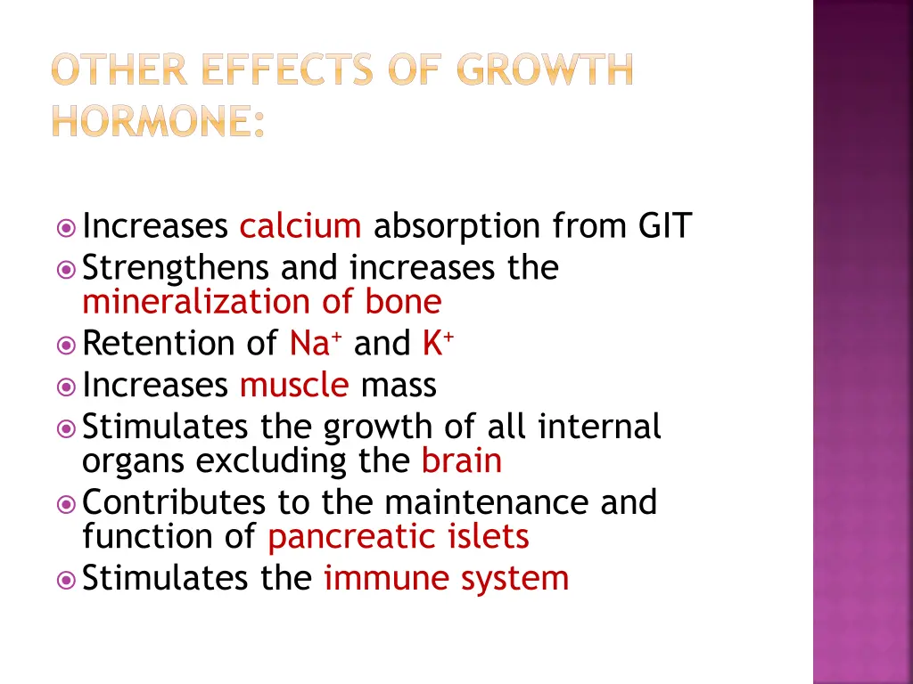 other effects of growth hormone