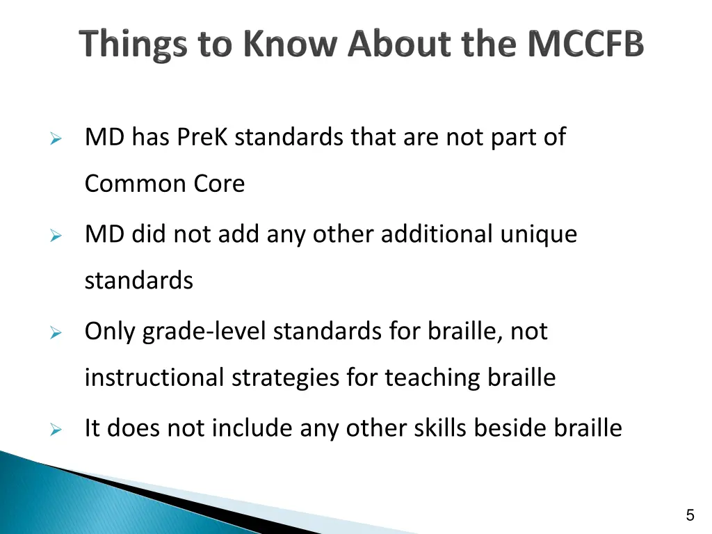 md has prek standards that are not part of