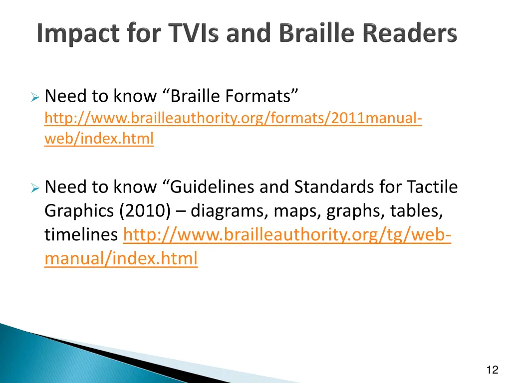 need to know braille formats http