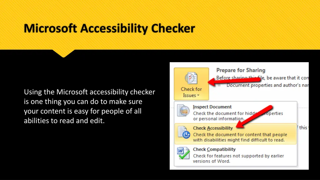 microsoft accessibility checker