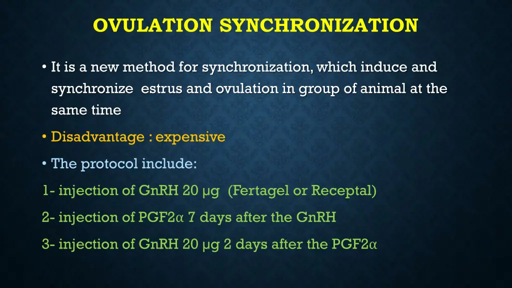ovulation synchronization