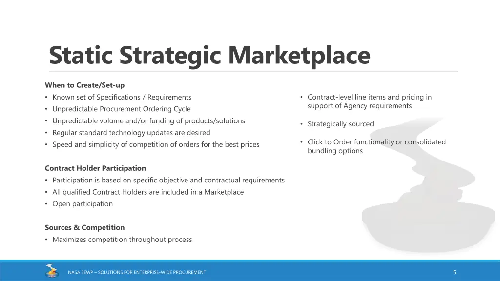 static strategic marketplace