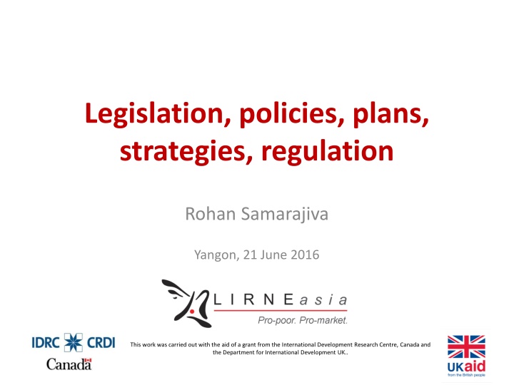 legislation policies plans strategies regulation