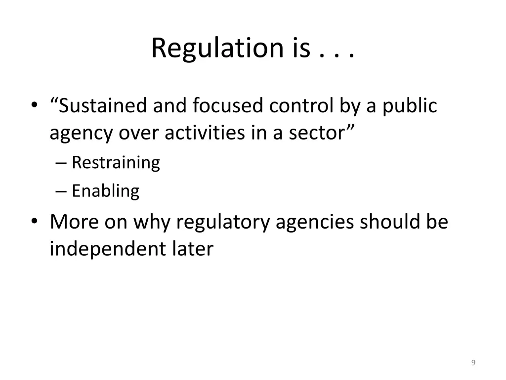 regulation is