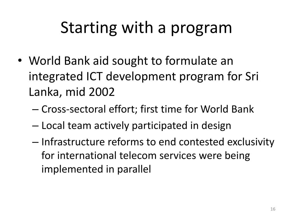 starting with a program