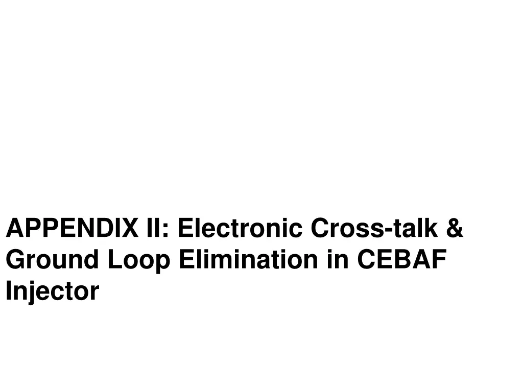 appendix ii electronic cross talk ground loop