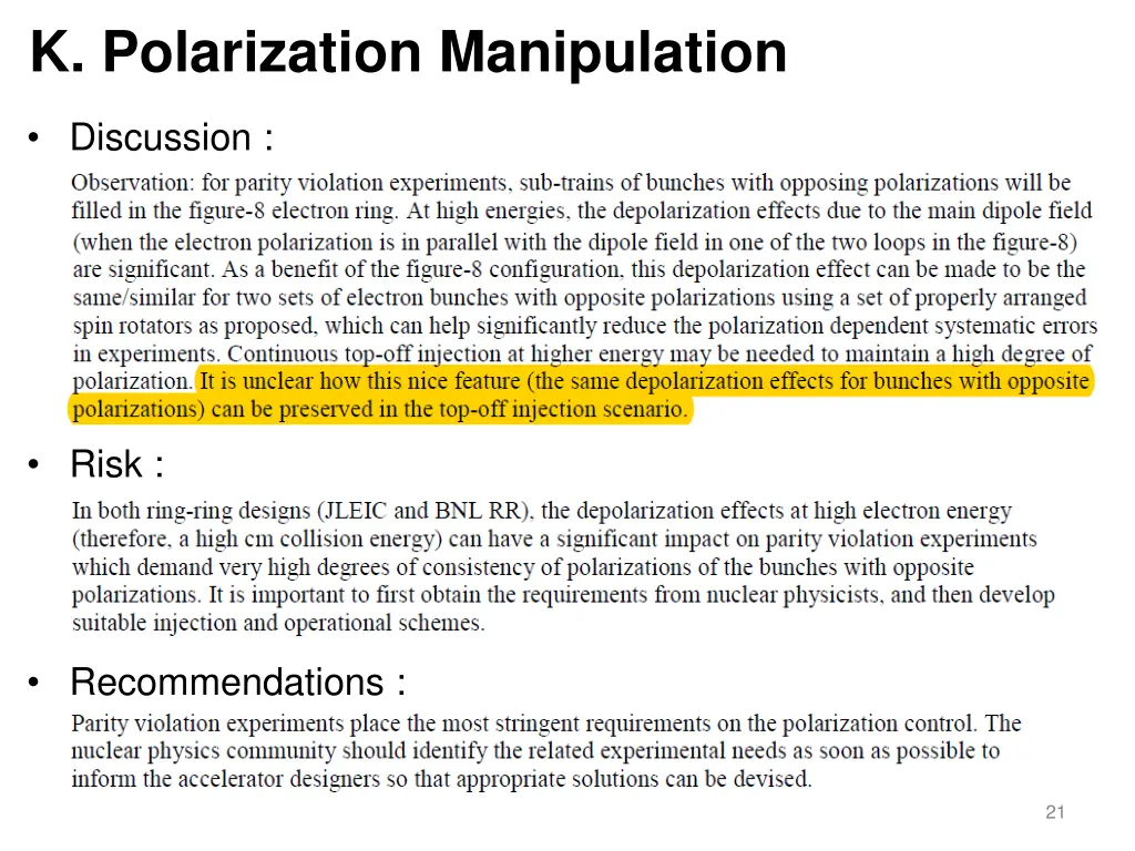 k polarization manipulation