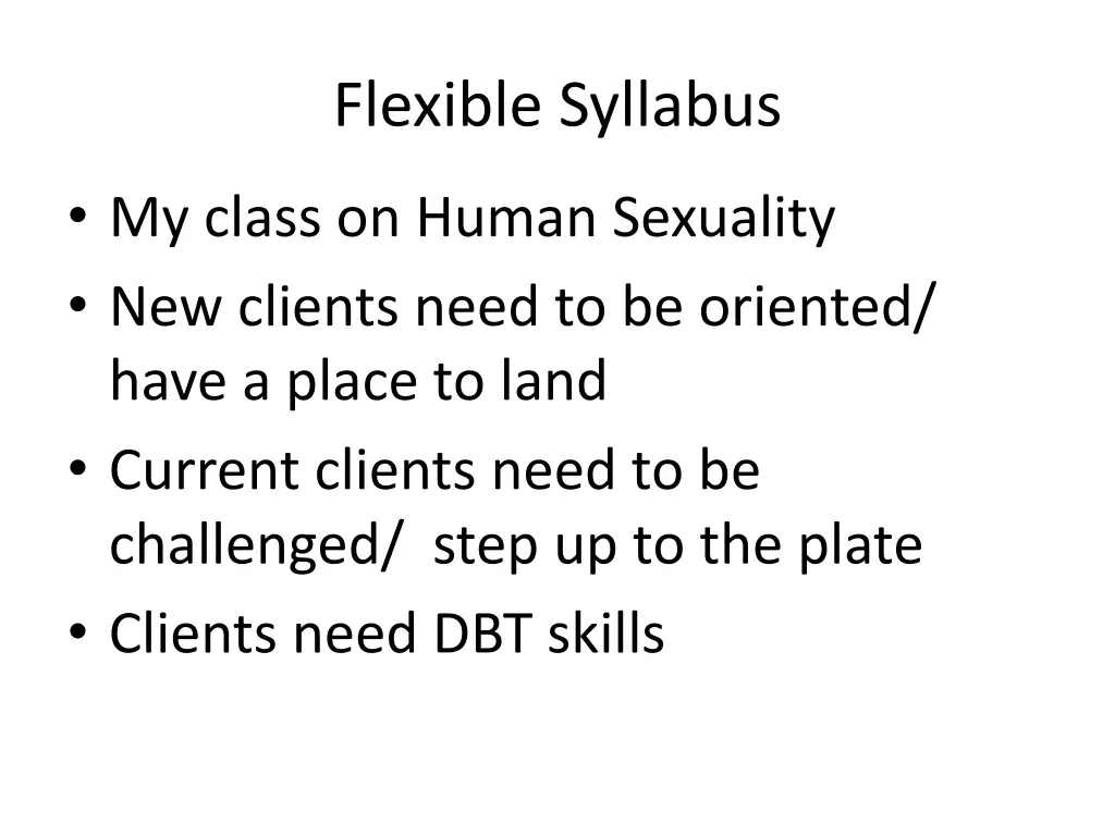 flexible syllabus