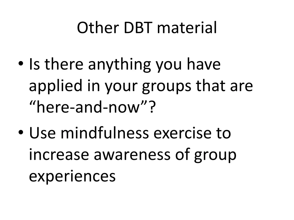 other dbt material