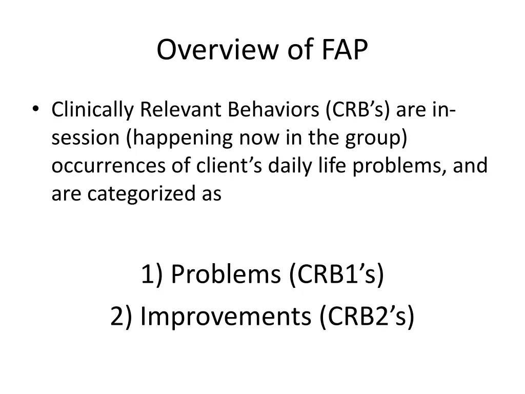overview of fap