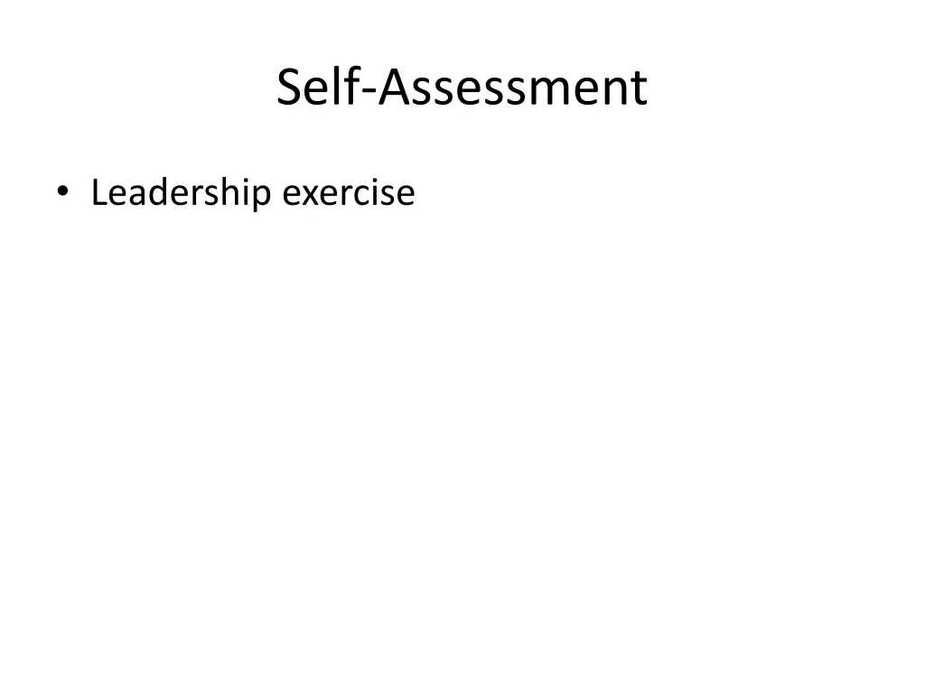 self assessment