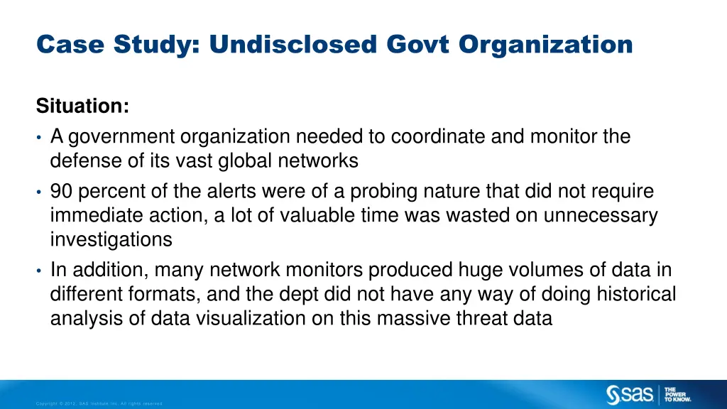 case study undisclosed govt organization