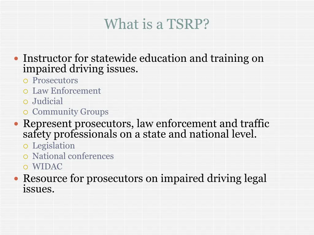 what is a tsrp