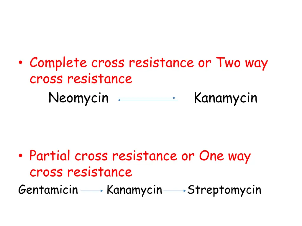 complete cross resistance or two way cross
