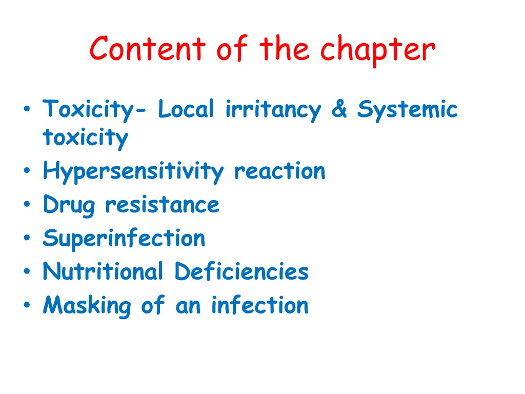content of the chapter