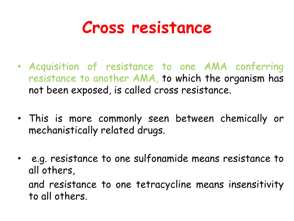 cross resistance