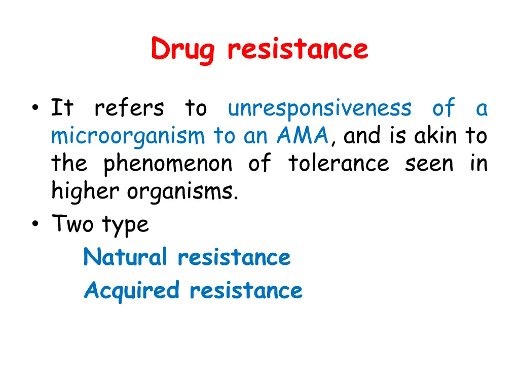 drug resistance
