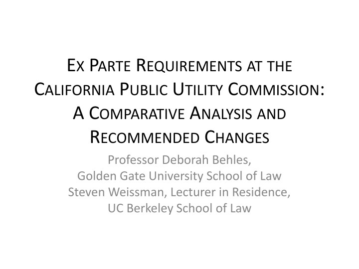 e x p arte r equirements at the c alifornia