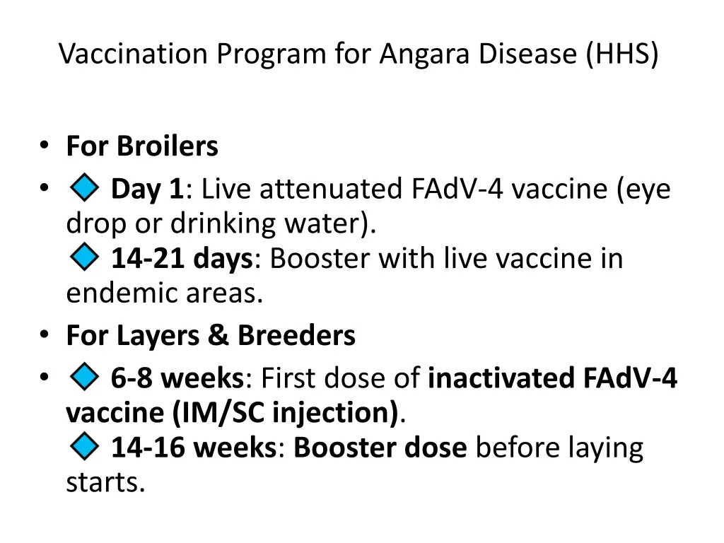 vaccination program for angara disease hhs